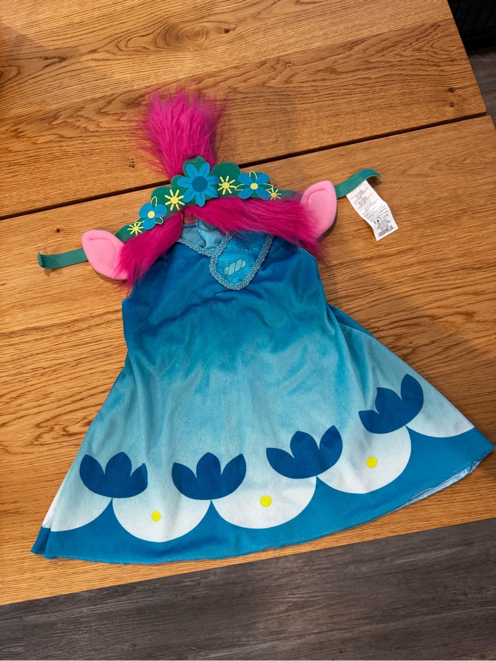 Trolls Poppy Halloween Costume Dress with Pink Hair Headband